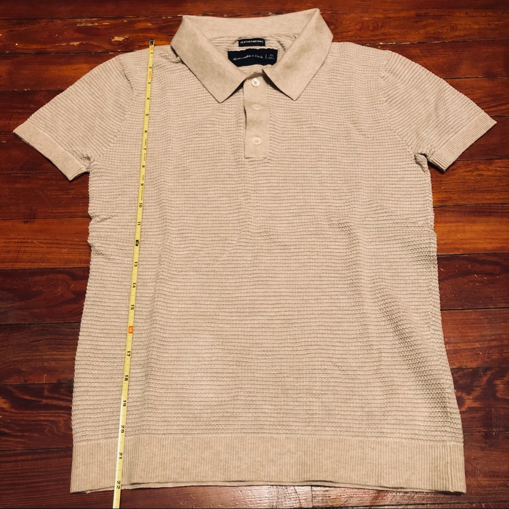 Abercrombie Pima Textured Knit Polo - Cream